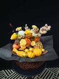Yellow Assorted Flower Fruit Basket