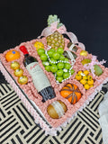 Pink Flower Fruit Basket